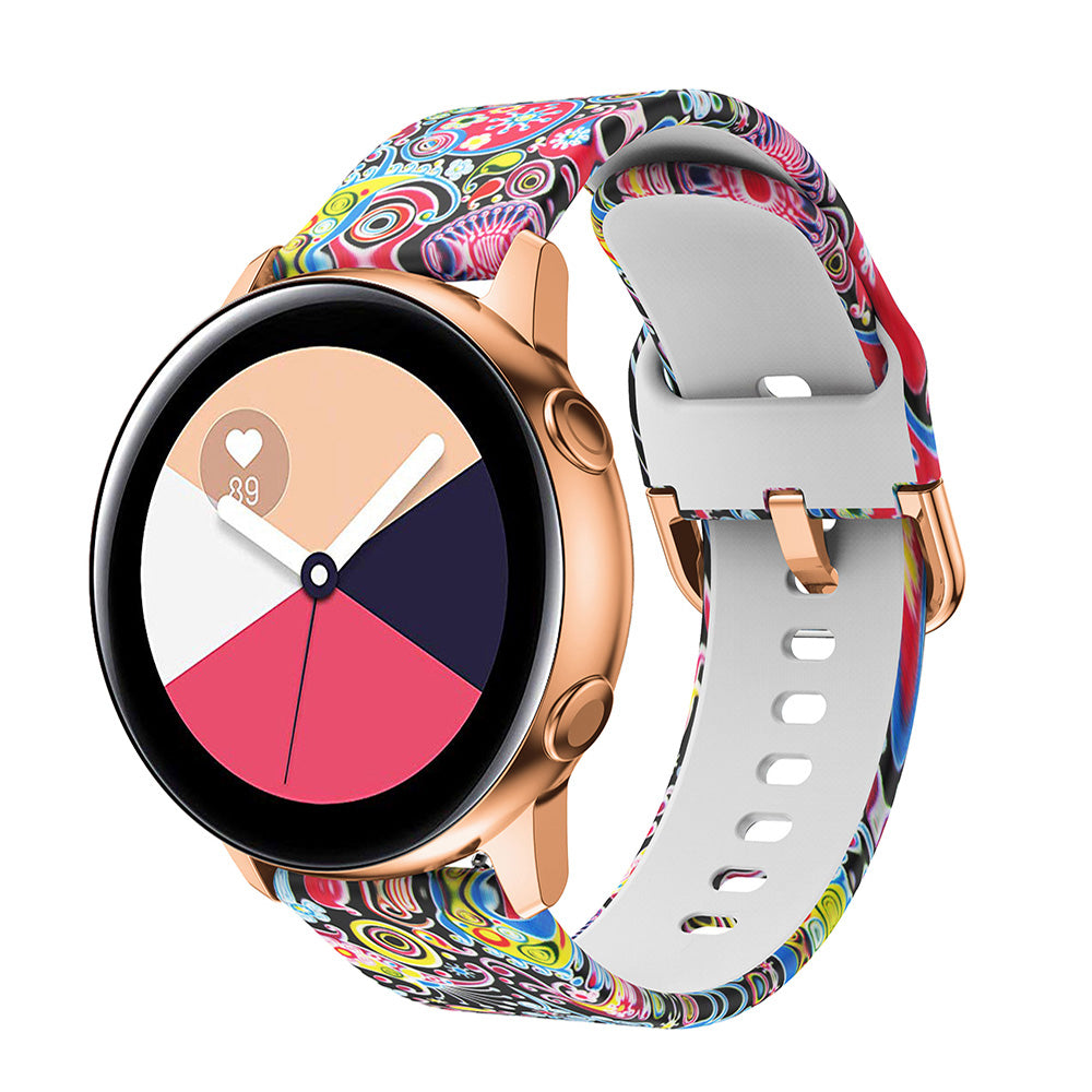 For Samsung Galaxy Watch Active 20mm Colorful Pattern Silicone Watch Band Replacement Watch Strap For Samsung Galaxy Watch Active 20mm Colorful Pattern Silicone Watch Band Replacement Watch Strap